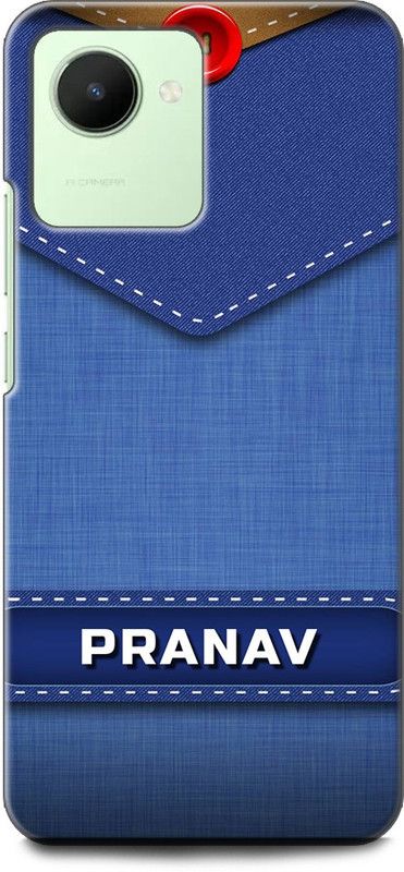 WallCraft Back Cover for Realme C30s, RMX3690 PRANAV NAME, P LETTER, BLUE, JEANS, ALPHABET, DESIGN  (Multicolor, Dual Protection, Pack of: 1)