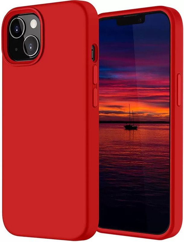 Casewilla Back Cover for Apple iPhone 13 (6.1 inch) With Inner Microfiber Lining  (Red, Shock Proof, Silicon)
