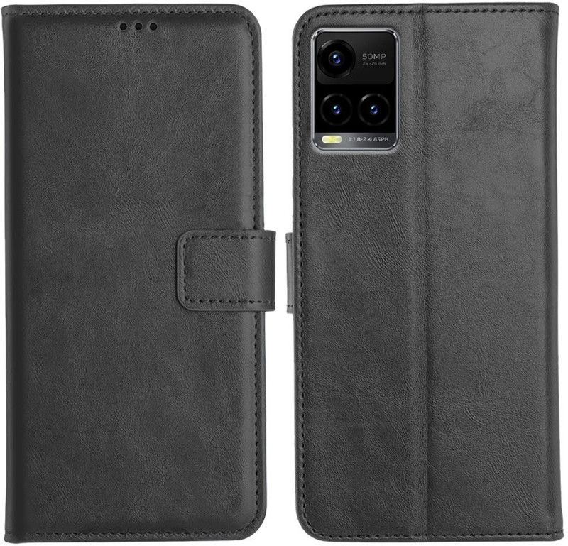 Genron Flip Cover for Vivo Y33T  (Black, Dual Protection)