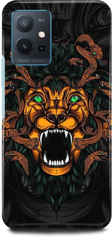 JUGGA Back Cover for OPPO K10, CPH2373, LION, MEDUSA, ANGRY, LION  (Yellow, Hard Case, Pack of: 1)