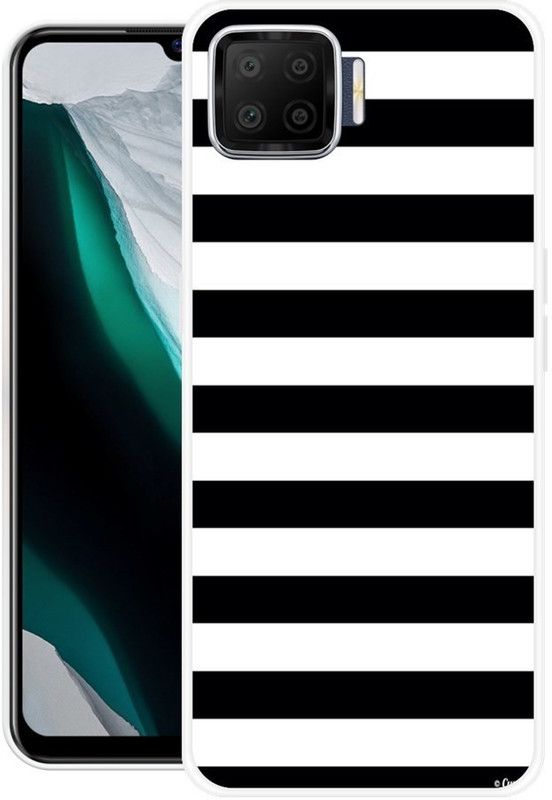 Khadoliya Back Cover for OPPO F17  (Black, White, Grip Case, Silicon)