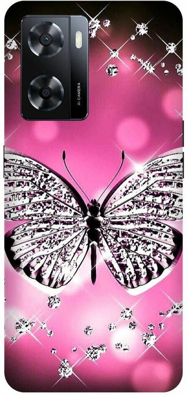 Dimora Back Cover for OPPO A 57e ,BUTTERFLY CUTE PINK FORGRIL  (Multicolor, Hard Case, Pack of: 1)