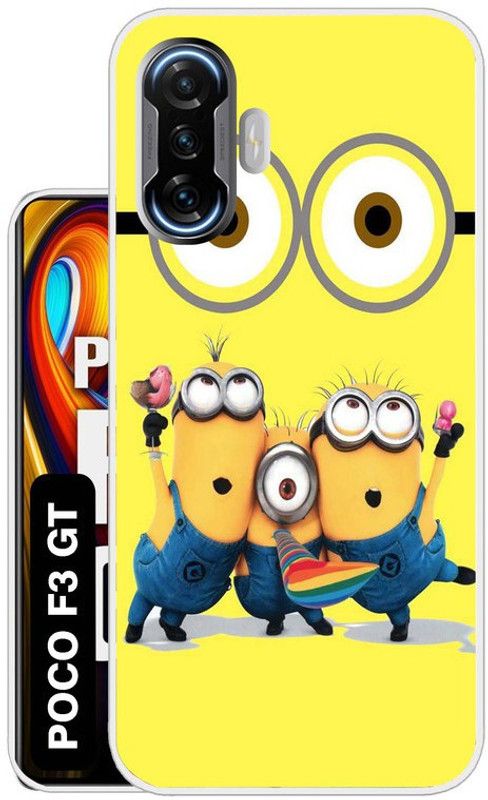 Case Club Back Cover for POCO F3 GT  (Yellow, Grip Case, Silicon, Pack of: 1)
