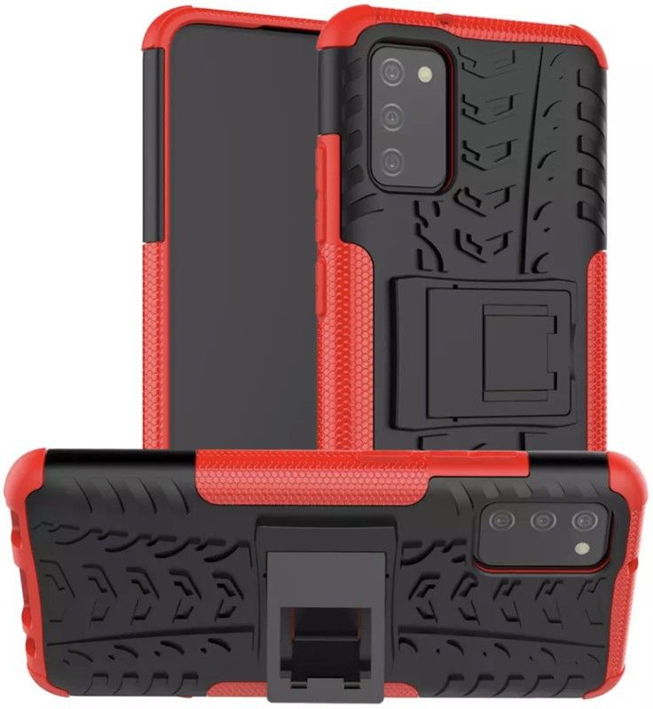 MOBIRUSH Back Cover for Samsung Galaxy M02S  (Red, Black, Rugged Armor)