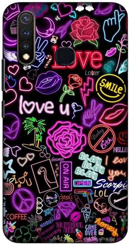 CROKIAN Back Cover for Vivo Y19 Love smile Back Cover  (Multicolor, Hard Case, Pack of: 1)