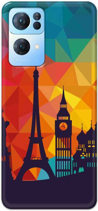 NDCOM Back Cover for OPPO Reno7 Pro 5G Travel Paris Printed  (Multicolor, Hard Case, Pack of: 1)