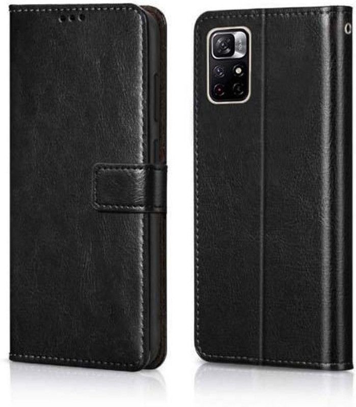 YuniKase Flip Cover for REDMI Note 11T 5G  (Black, Pack of: 1)