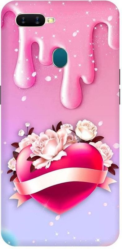 URCHIN Back Cover for Realme 2Heart, Love, Cute, Glitters, Love you  (Multicolor, Shock Proof, Pack of: 1)