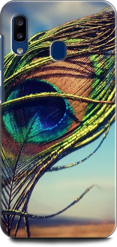Afterglow Back Cover for SAMSUNG Galaxy A20 MOR PANKH, KRISHNA JI, KANHA, PEACOCK FEATHER, FEATHER  (Multicolor, Shock Proof)