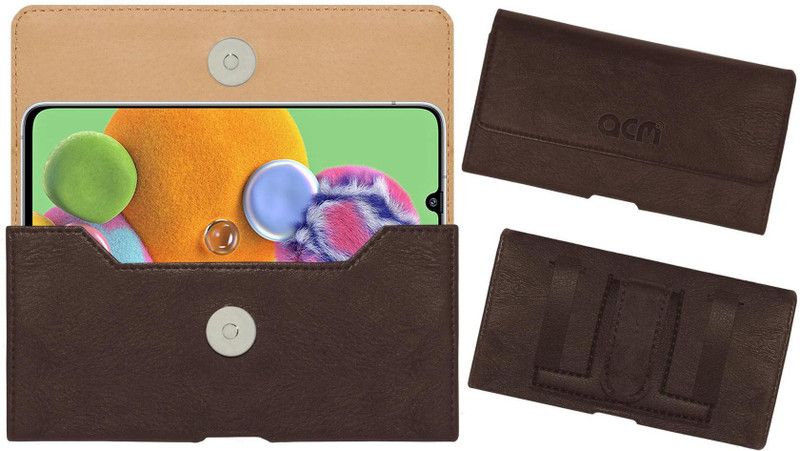 ACM Pouch for Samsung Galaxy A90 5G  (Brown, Holster, Pack of: 1)