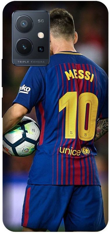 VS PRINT LINK Back Cover for VIVO T1 (5G) , V2141 ,Messi, Football,Printed back cover  (Blue, Hard Case, Pack of: 1)