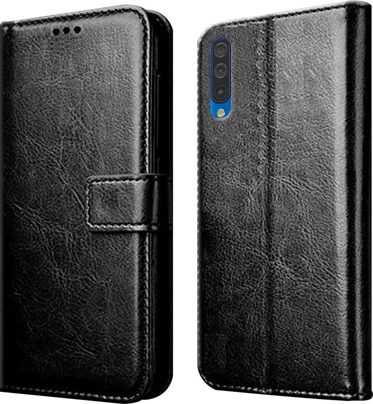 ELEF Flip Cover for Samsung Galaxy A30s|Inside TPU Card Pockets|Wallet and Stand|Magnetic Closure  (Black, Dual Protection, Pack of: 1)