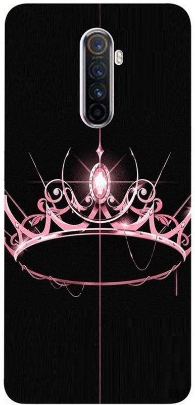 Skyhawk Back Cover for Realme X2 Pro Black Background And Pink Crown  (Multicolor, Waterproof, Silicon, Pack of: 1)