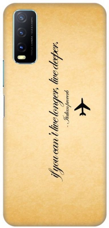 STYLE MARO Back Cover for Vivo Y20G  (Yellow, Hard Case)