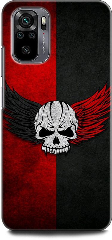 KEYCENT Back Cover for REDMI Note 10, WINGS, FEATHER, DEMON, SCARY, MONSTER, GOST, SKULL, BLACK  (Multicolor, Pack of: 1)