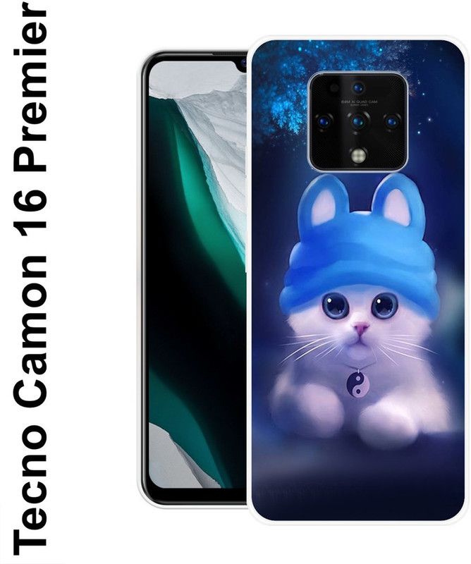 KLC Back Cover for Tecno Camon 16 Premier  (White, Blue, Silicon)