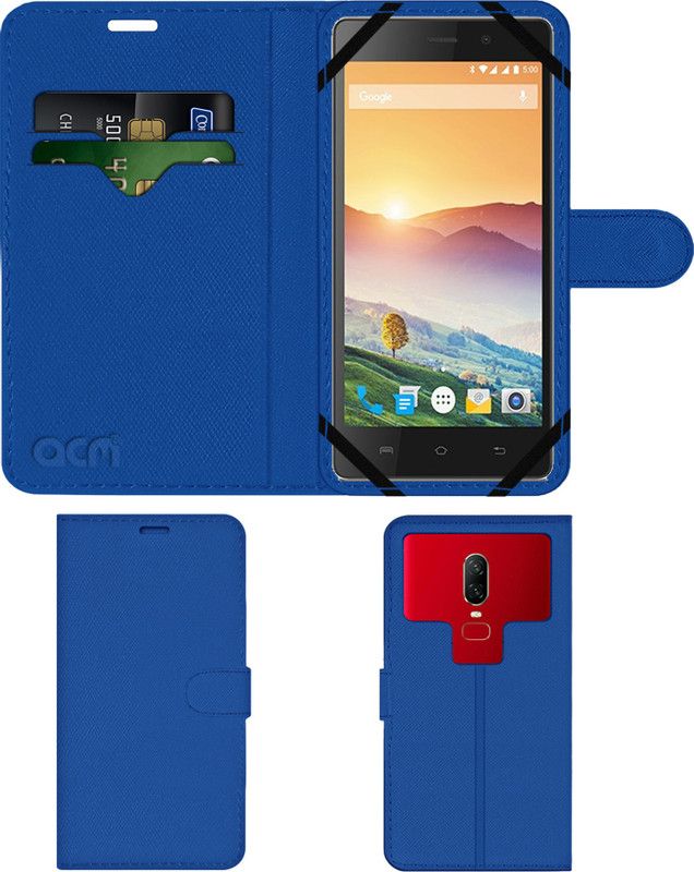 ACM Flip Cover for Lava Flair S1  (Blue, Cases with Holder, Pack of: 1)