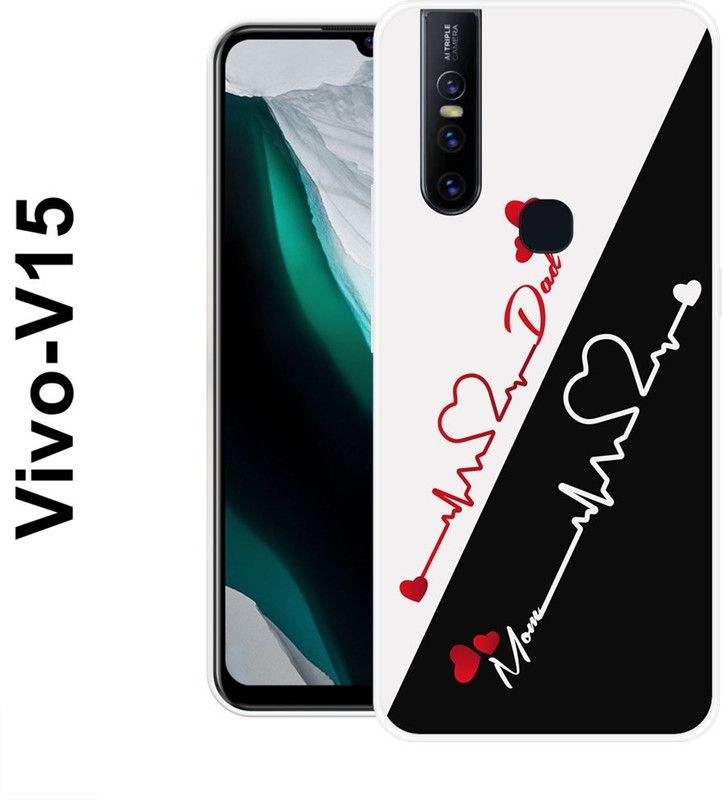 BAGRA Back Cover for Vivo V15  (Black, White, Silicon)