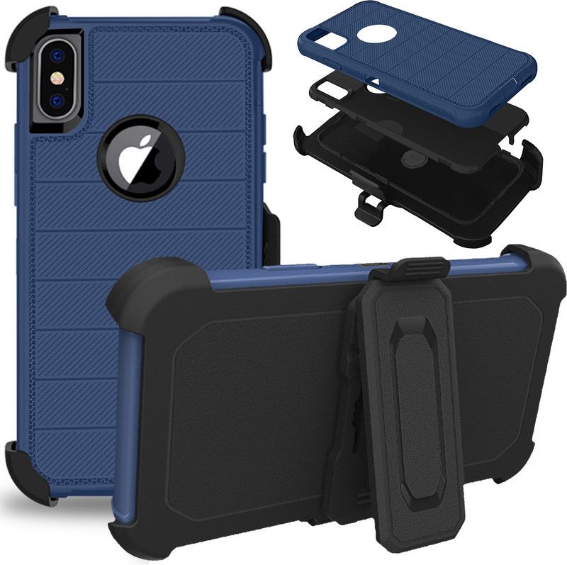 DuraSafe Cases Back Cover for Apple iPhone X  (Blue, Rugged Armor, Silicon, Pack of: 1)