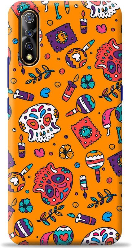 Crafter Back Cover for Vivo S1  (Orange, Shock Proof, Pack of: 1)
