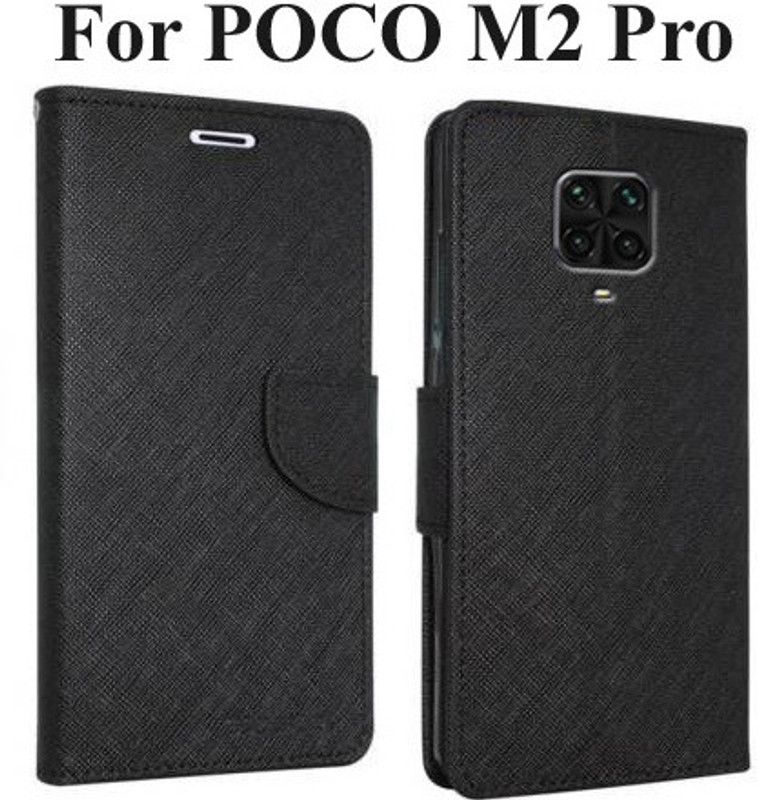 Mehsoos Flip Cover for POCO M2 Pro, Redmi Note 9 Pro, Redmi Note 9 Pro Max, Redmi Note 10 Lite  (Black, Dual Protection, Pack of: 1)
