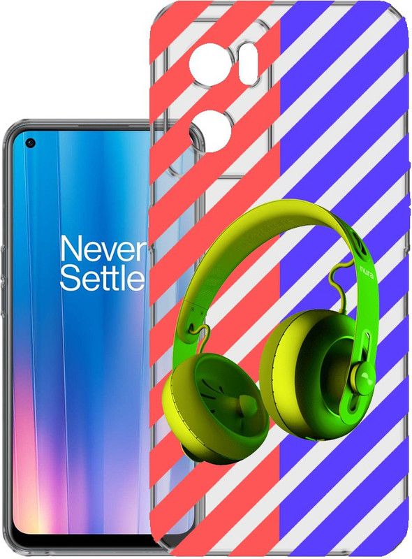 HANIRY Back Cover for Oneplus Nord CE 2 5G, IV2201 back cover, GREEN HEADPHONE, Designer, PNG_42  (Multicolor, Flexible, Silicon, Pack of: 1)