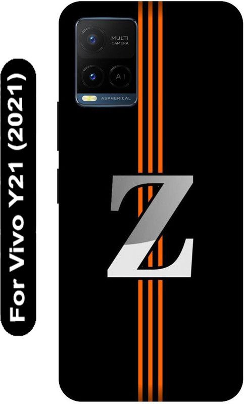 SSMORYA Back Cover for Vivo Y21 2021, Vivo V2111, Z text Black Printed  (Multicolor, Hard Case, Pack of: 1)