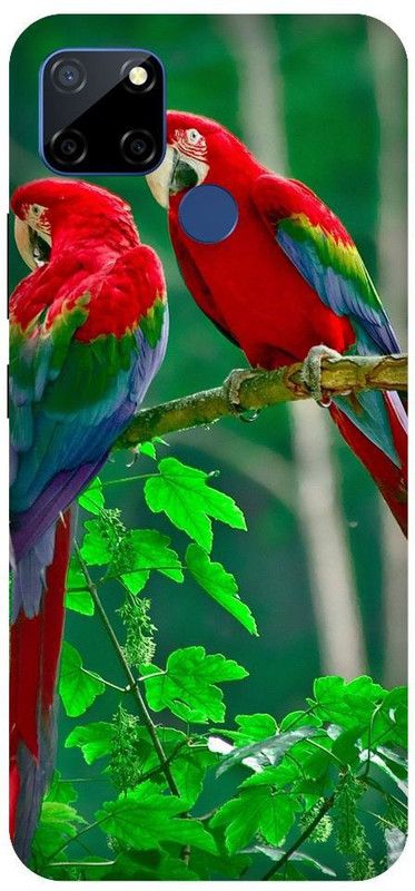 URCHIN Back Cover for Narzo 30A Parrot, Natural, Nature, tropical, birds, parrot couple, cute, beautiful  (Multicolor, Shock Proof, Pack of: 1)