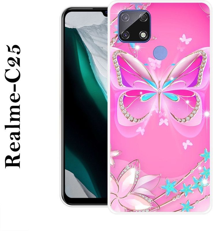 SUPERCASE Back Cover for Realme C25  (Pink, Silicon)