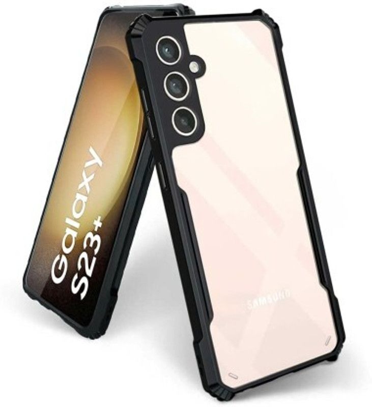 Kglking Back Cover for Samsung Galaxy S23 Plus 5G, Transparent Hybrid Hard PC Back TPU Bumper  (Black, Transparent, Camera Bump Protector, Pack of: 1)