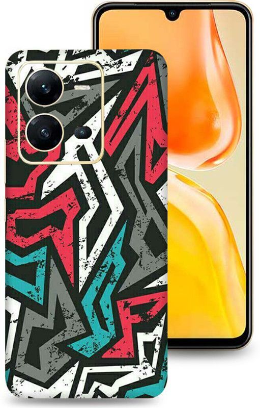 WeCre8 Skin's Vivo V25 5G Mobile Skin  (Abstract Mad Angle Multicolor Mobile Skin With Cleaning Wipe)