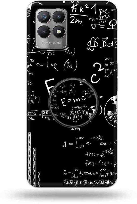 NDCOM Back Cover for Realme 8i  (Black, White, Cases with Holder, Pack of: 1)