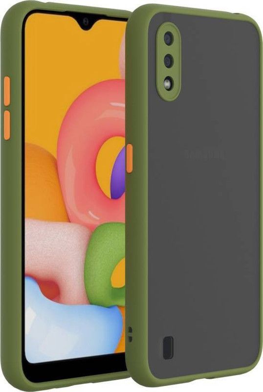 FIVE-O Back Cover for Samsung Galaxy A01  (Green, Camera Bump Protector, Pack of: 1)