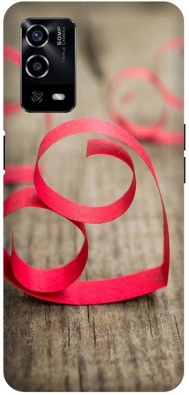 UMPRINT Back Cover for Oppo A55/CPH2325, Red Pink Wood Printed Back Cover  (Multicolor, Hard Case)