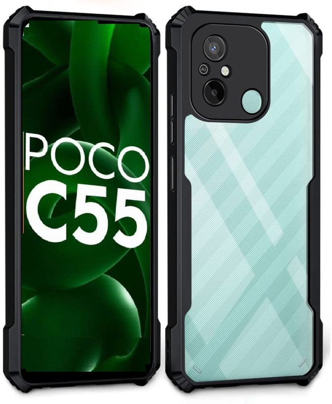 Aaralhub Front & Back Case for POCO C55, Poco C55  (Red, Camera Bump Protector, Pack of: 1)