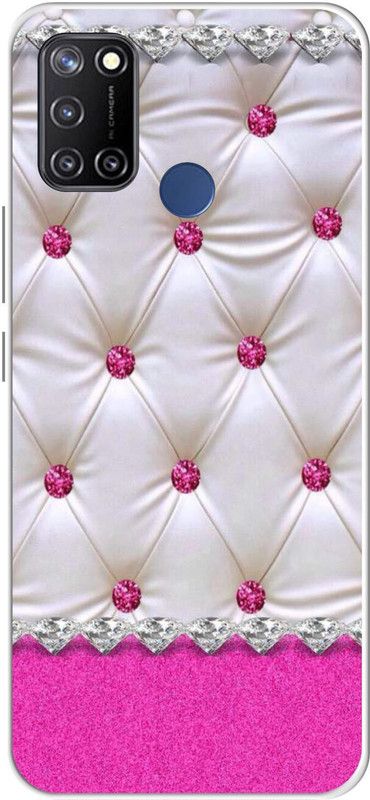 Pinkcity International Back Cover for Realme 7I  (Pink, White, Dual Protection, Silicon, Pack of: 1)