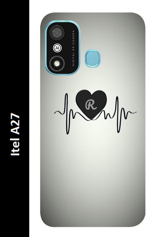 Gabroo Back Cover for Itel A27  (Grey, Black, Grip Case, Silicon, Pack of: 1)