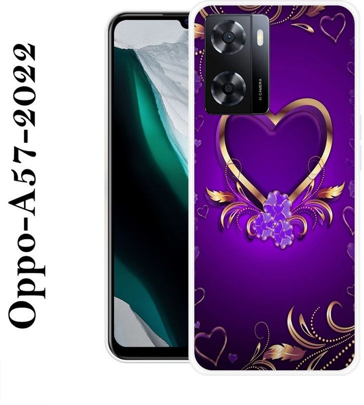 KLC Back Cover for Oppo A57 2022  (Purple, Gold, Grip Case, Silicon)
