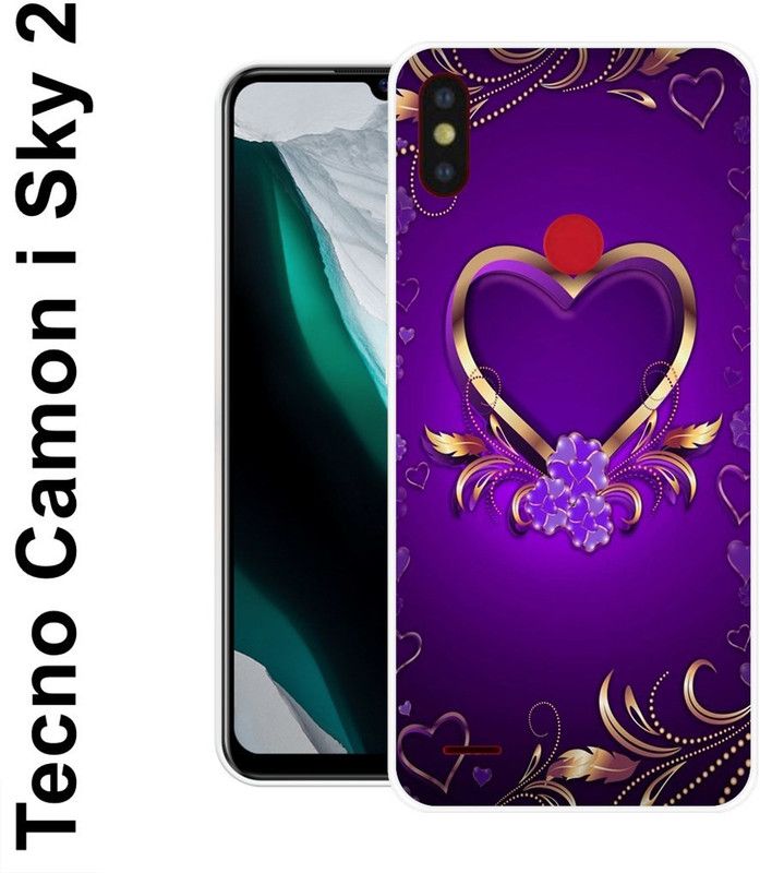 Sswastik Back Cover for Tecno Camon I Sky 2  (Purple, Gold, Silicon)