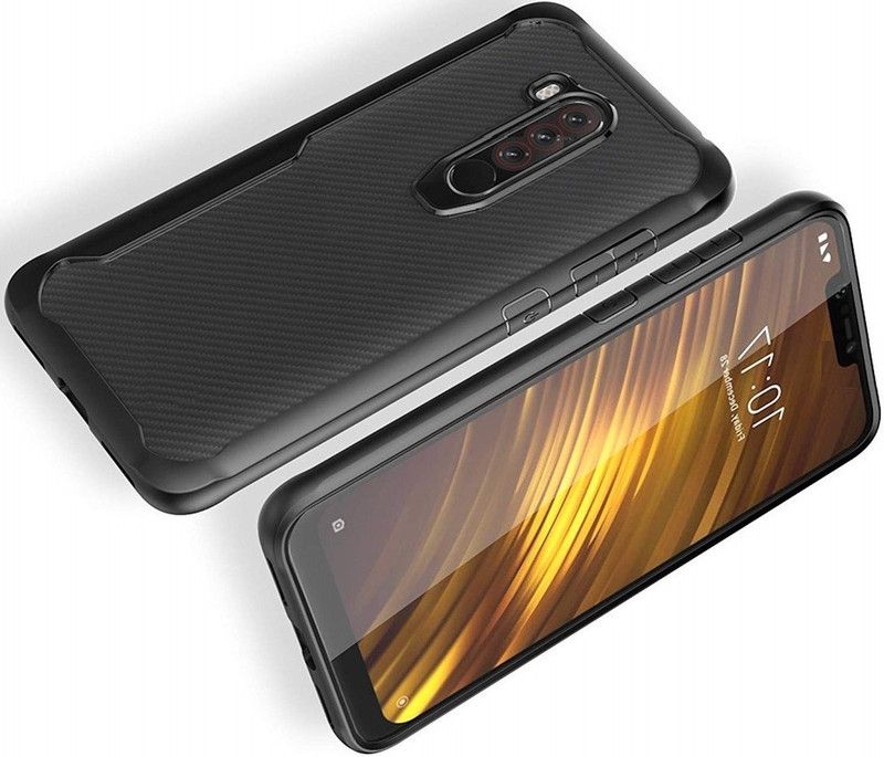 CELLCAMPUS Flip Cover for POCO M2  (Transparent, Black, Grip Case, Pack of: 1)