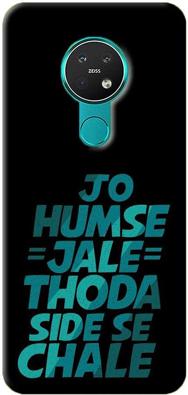 NDCOM Back Cover for Nokia 7.2 Jo Humse Jale Thoda Side Se Chale Attitude Quote Printed  (Multicolor, Hard Case, Pack of: 1)