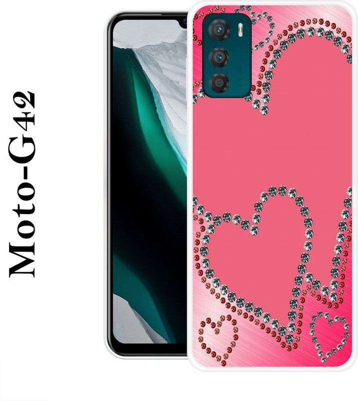 BAGRA Back Cover for Motorola Moto G42  (Pink, Silver, Grip Case, Silicon)