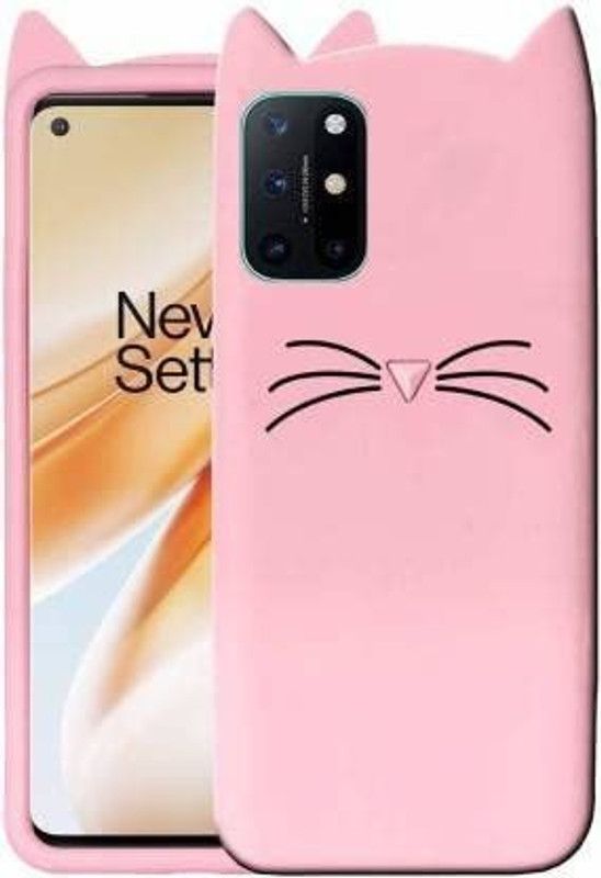 Reflect Back Cover for OnePlus 9RShock Proof, Cat Kitty Mobile Back Cover Girl's Case Cover  (Pink, 3D Case, Pack of: 1)