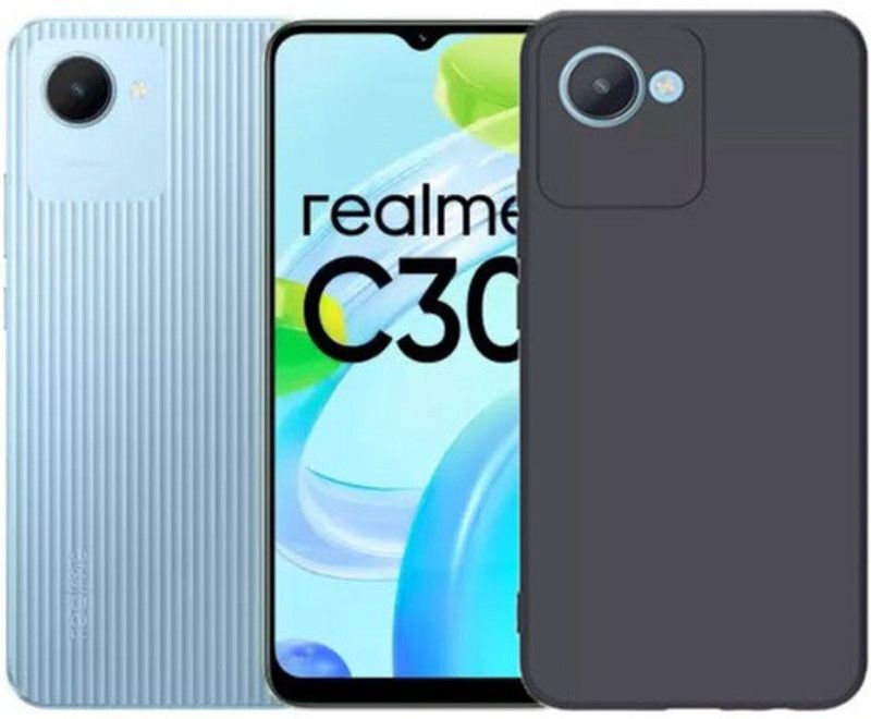 S-Softline Back Cover for Realme C30, Premium Rubberised Candy Case  (Black)
