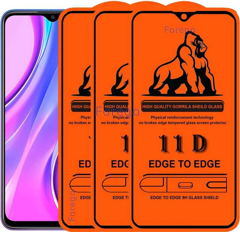 Forego Edge To Edge Tempered Glass for Mi 9 Power  (Pack of 3)