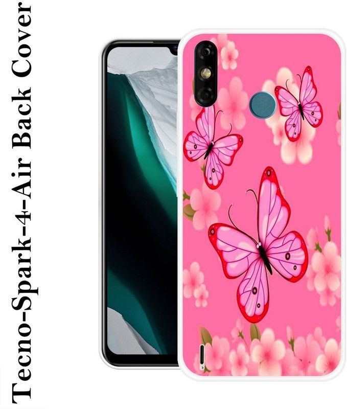 SHIVKUDI Back Cover for Tecno Spark 4 Air  (Pink, Grip Case, Silicon)