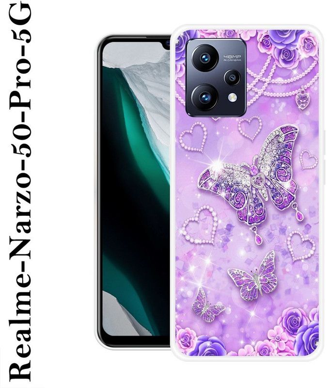 SUPERCASE Back Cover for Realme Narzo 50 Pro 5G  (Pink, White, Silicon)