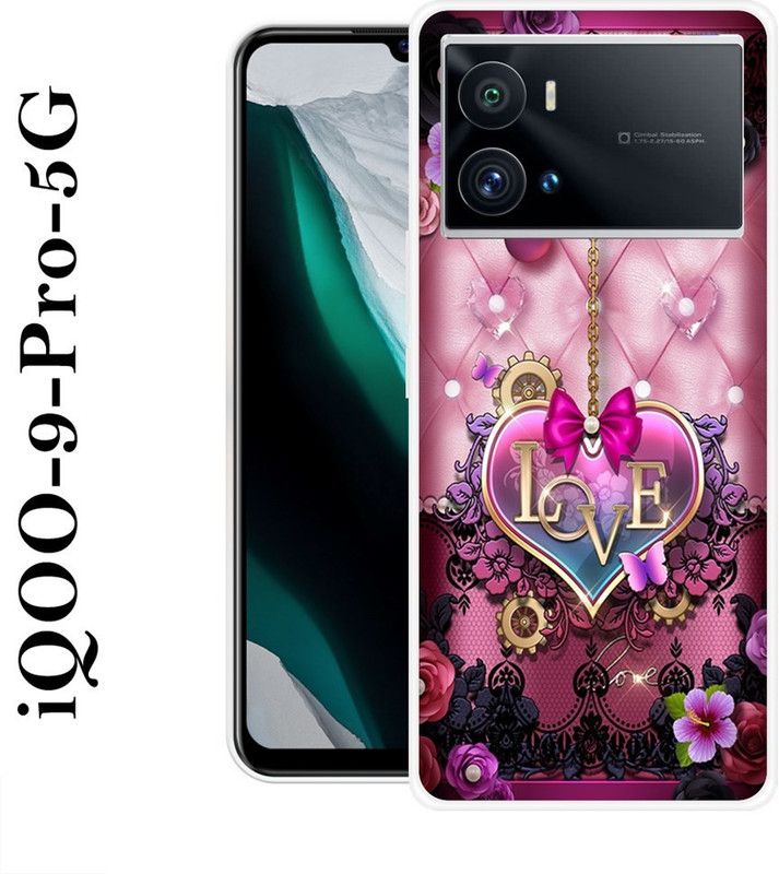 SIMAWAT Back Cover for IQOO 9 Pro 5G  (Pink, Grip Case, Silicon)
