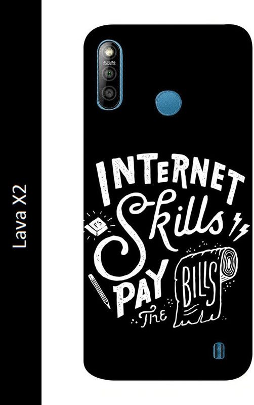 Ghumakkad Back Cover for Lava X2  (Black, White, Grip Case, Silicon)