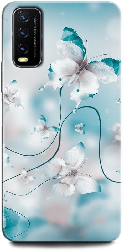 INDICRAFT Back Cover for Vivo Y12G, V2068 BUTTERFLY, BEAUTIFUL BUTTERFLIES  (Multicolor, Dual Protection, Pack of: 1)